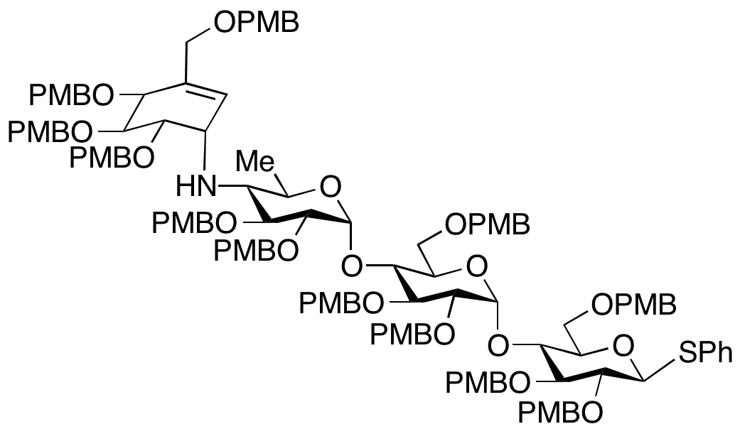 Acarbose-1-phenylthiol Dodeca(p-methoxybenzyl Ether) - Chemical structure and product image