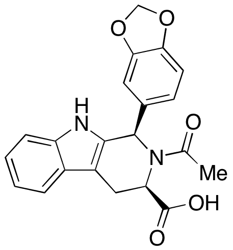 (1R,​3R)​-2-Aacetyl-​1-​(1,​3-​benzodioxol-​5-​yl)​-​2,​3,​4,​9-​tetrahydro-​1H-​pyrido[3,​4-​b]​indole-​3-​carboxylic Acid - Chemical structure and product image
