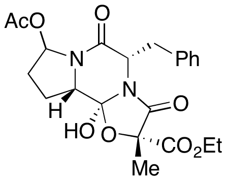 (2R,5S,10aS,10bS)-8-Acetoxy-5-benzyl-10b-hydroxy-2-methyl-3,6-dioxooctahydro-2H-oxazolo[3,2-a]pyrrolo[2,1-c]pyrazine-2-carboxylic Acid Ethyl Ester - Chemical structure and product image