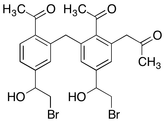 4-(Acetyloxy)-5-[[2-(acetyloxy)-5-(2-bromo-1-hydroxyethyl)phenyl]methyl]- Alpha1-(bromomethyl)-1,3-benzenedimethanol Î±3-Acetate - Chemical structure and product image