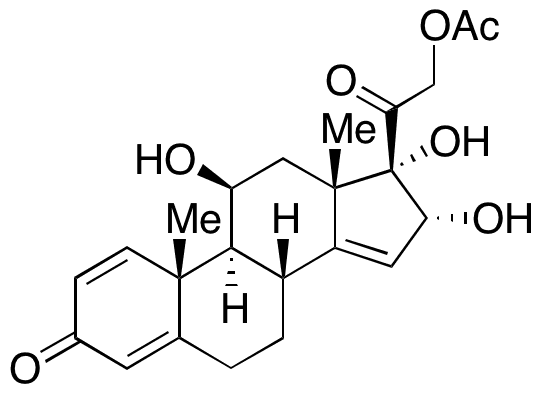 (11 beta,16 alpha)-21-(Acetyloxy)-11,16,17-trihydroxypregna-1,4,14-triene-3,20-dione - Chemical structure and product image