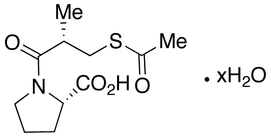1-[(S)-3-(Acetylthio)isobutyryl]-L-proline Hydrate - Chemical structure and product image