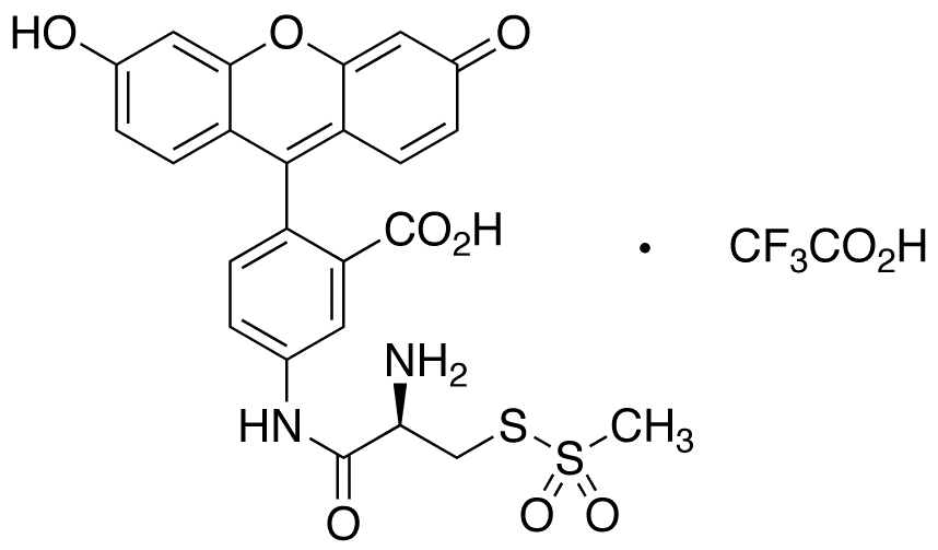 (R)-2-Amino-2-[(5-fluoresceinyl)aminocarbonyl]ethyl Methanethiosulfonate, Trifluoroacetic Acid Salt - Chemical structure and product image