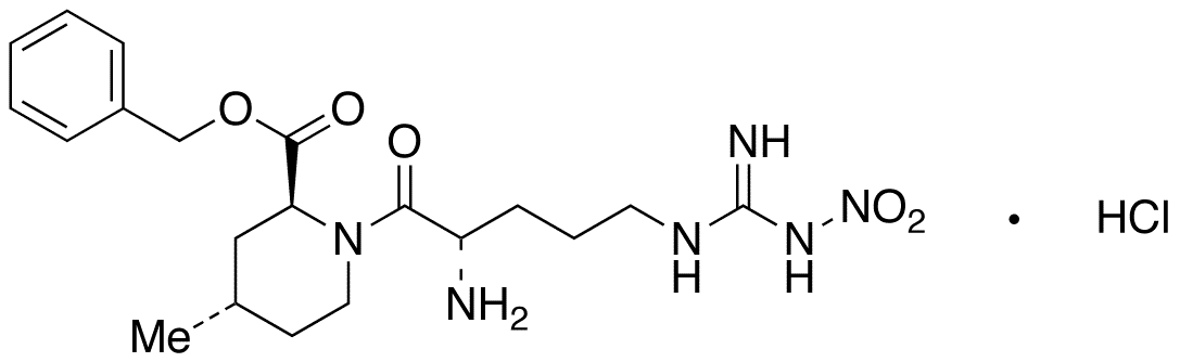 (2S,4S)-1-[(2S)-2-Amino-5-[[imino(nitroamino)methyl]amino]-1-oxopentyl]-4-methyl-2-piperidinecarboxylic Acid Benzyl Ester Hydrochloride >90% - Chemical structure and product image
