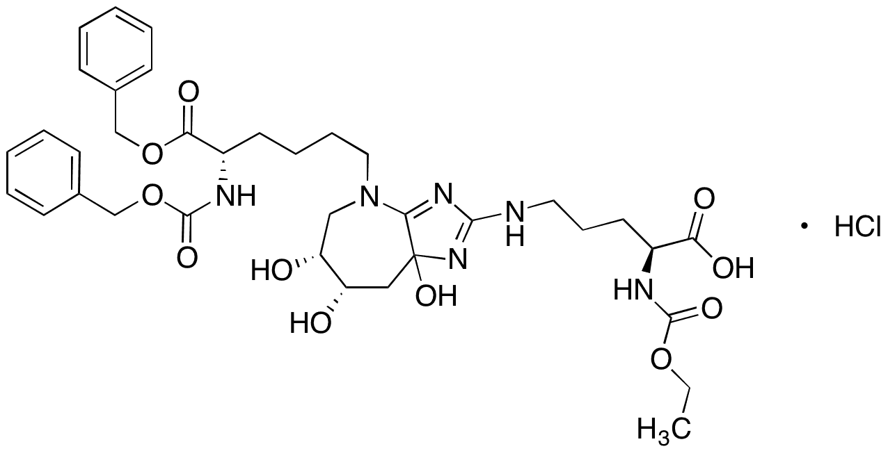 N-Benzyloxycarbonyl O-Benzyl 8a-Oxo-6R,7S,8a-glucosepane Phenylmethyl Ester Hydrochloride - Chemical structure and product image