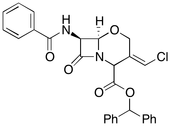 (6R 7S)-7-(Benzoylamino)-3-(chloromethylidine)-8-oxo-5-oxa-1-azabicyclo[4.2.0]octane-2-carboxylic Acid Diphenylmethyl Ester - Chemical structure and product image