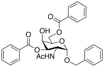 Benzyl 2-Acetamido-3 6-di-O-benzoyl-2-deoxy-alpha-D-galactopyranoside - Chemical structure and product image