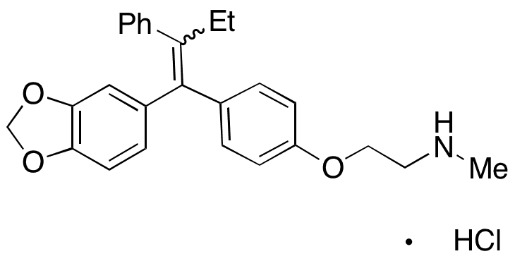2-[4-[(1-(1,3-Benzodioxol-5-yl)-2-phenyl-1-buten-1-yl]phenoxy]-N,N-dimethylethanamine Hydrochloride (E/Z Mixture) - Chemical structure and product image