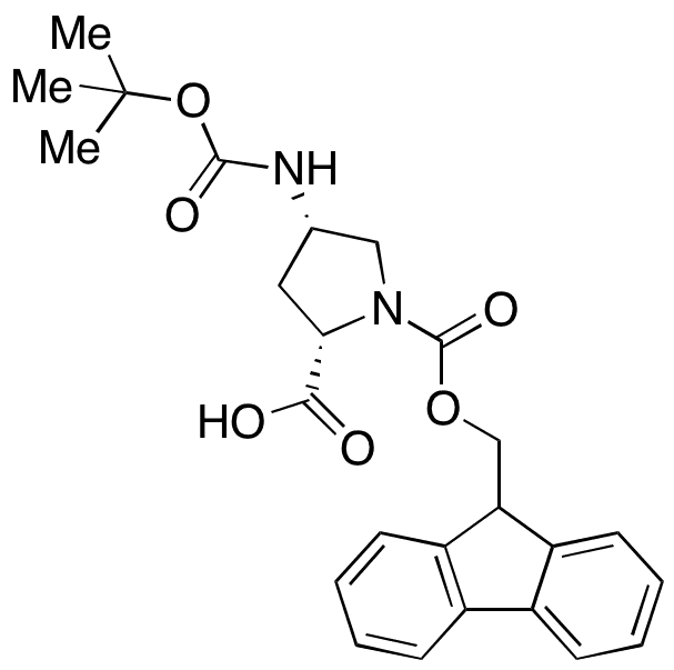 Boc-(2S,4S)-4-amino-1-Fmoc-pyrrolidine-2-carboxylic Acid - Chemical structure and product image