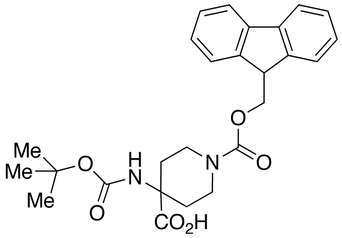 4-(Boc-amino)-1-(Fmoc-piperidinyl)-4-carboxylic Acid - Chemical structure and product image