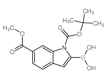 1-BOC-6-(methoxycarbonyl)indole-2-boronic acid - Chemical structure and product image