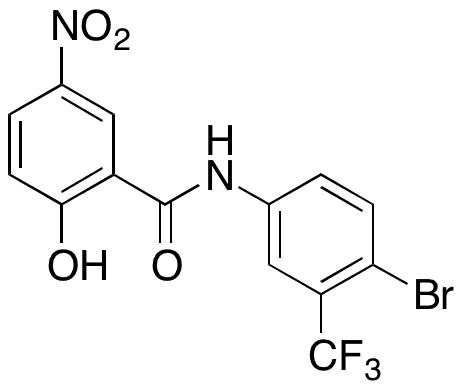 N-[4-Bromo-3-(bistrifluoromethyl)phenyl]-2-hydroxy-5-nitrobenzamide - Chemical structure and product image
