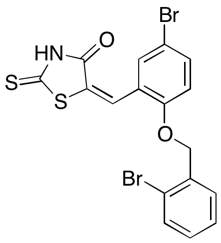 5-[[5-Bromo-2-[(2-bromophenyl)methoxy]phenyl]methylene]-2-thioxo-4-thiazolidinone - Chemical structure and product image