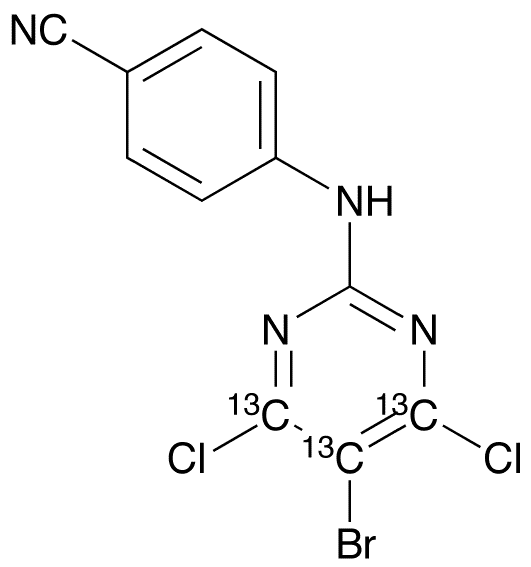 4-[(5-Bromo-4,6-dichloro-2-pyrimidinyl)amino]benzonitrile-13C3 - Chemical structure and product image