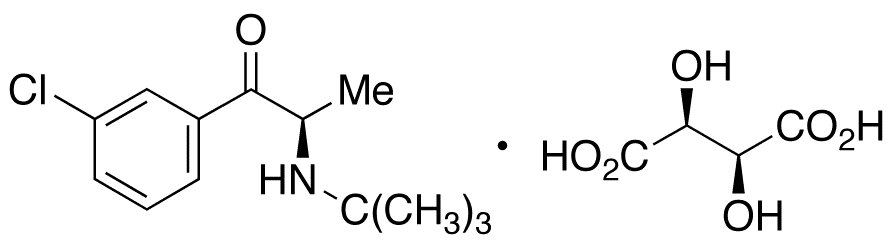 (R)-Bupropion D-Tartaric Acid Salt - Chemical structure and product image