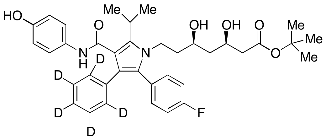 tert-Butyl-4-hydroxy Atorvastatin-d5 - Chemical structure and product image