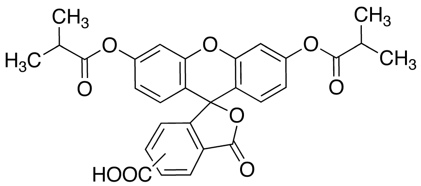 5(6)-Carboxyfluorescein Diisobutyrate - Chemical structure and product image