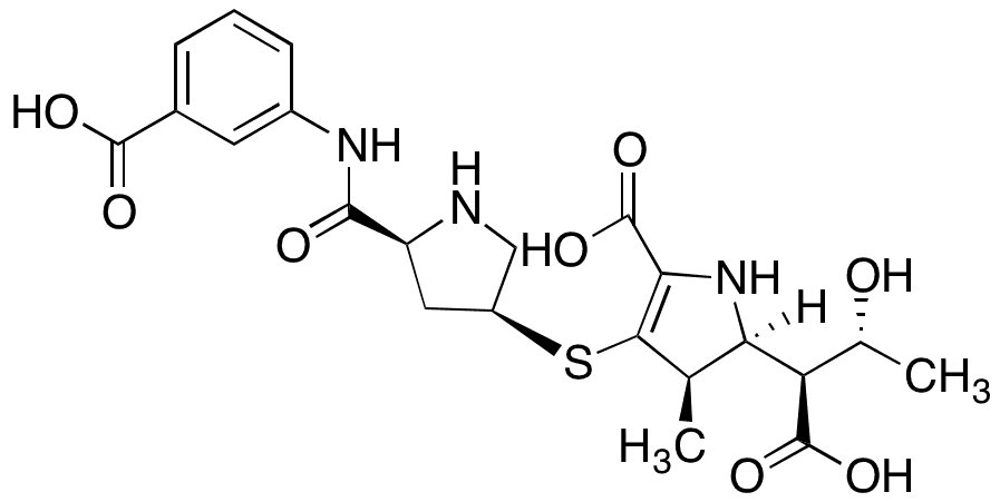 (4R,5S)-5-((1S,2R)-1-Carboxy-2-hydropropyl)-3-(((3S,5S)-5-((3-carboxyphenyl)carbamoyl)pyrrolidin-3-yl)thio)-4-methyl-4,5-dihydro-1H-pyrrole-2-carboxylic Acid - Chemical structure and product image