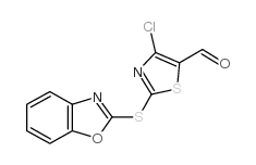 4-Chloro-2-(2-benzoxazolylthio)-5-thiazolecarboxaldehyde - Chemical structure and product image