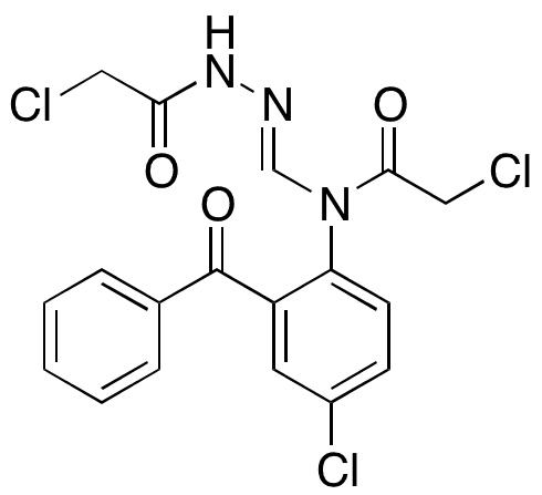 1-Chloroacetyl-2-[[(2-benzoyl-4-chlorophenyl)(2-chloroacetyl)amino]methylene]hydrazide - Chemical structure and product image
