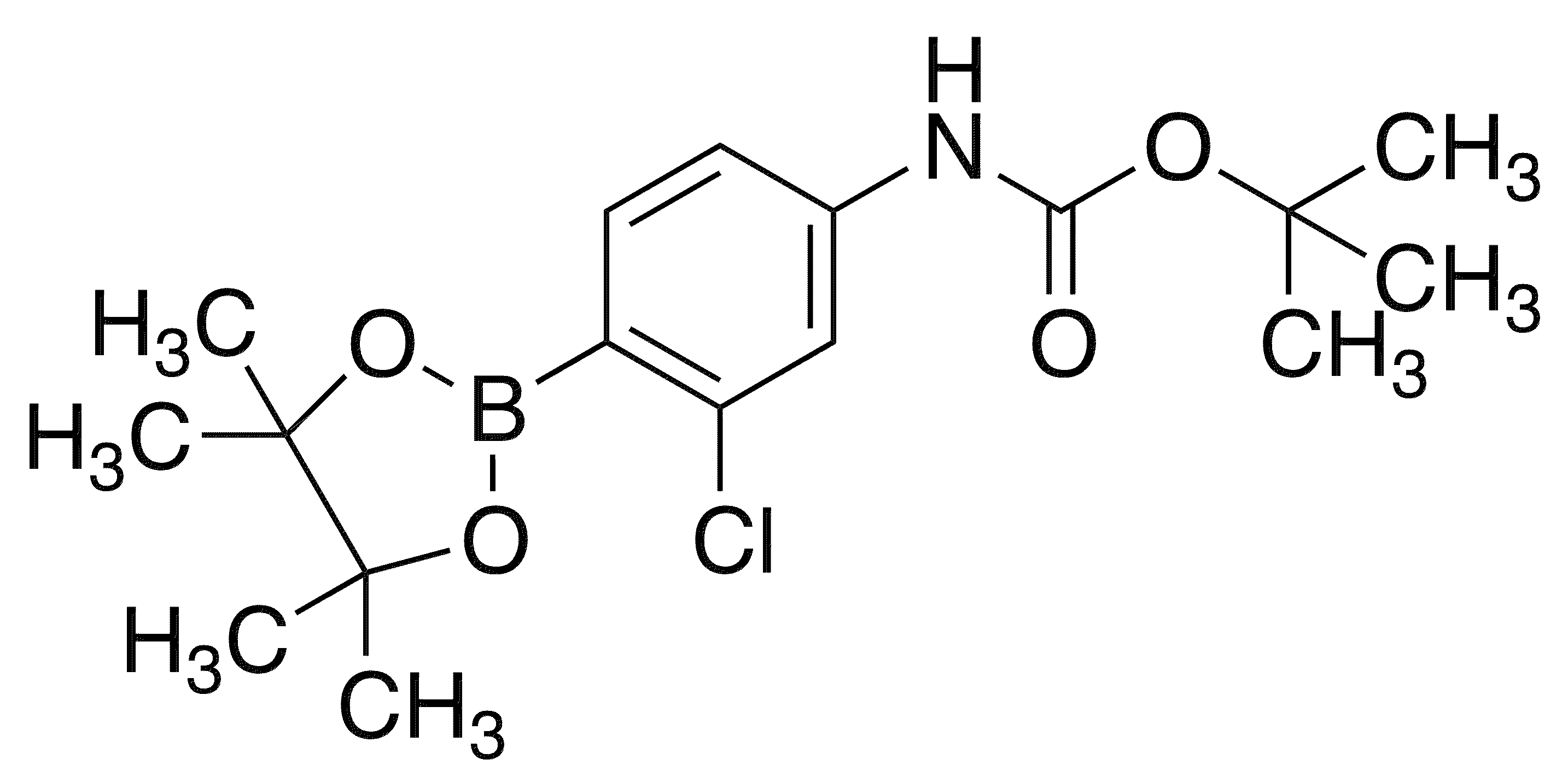 2-Chloro-4-(BOC-amino)phenylboronic acid, pinacol ester - Chemical structure and product image