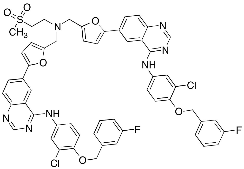 N-{5-[4-[[3-Chloro-4-[(3-fluorophenyl)methoxy]phenyl]amino]-6-quinazolinyl]-furan-2-ylmethyl} Lapatinib - Chemical structure and product image
