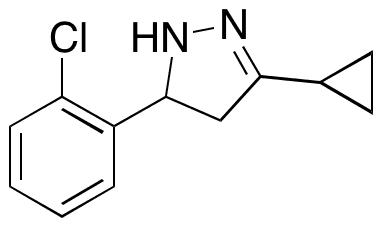5-â€‹(2-â€‹Chlorophenyl)â€‹-â€‹3-â€‹cyclopropyl-â€‹4,â€‹5-â€‹dihydro-1H-â€‹pyrazole - Chemical structure and product image