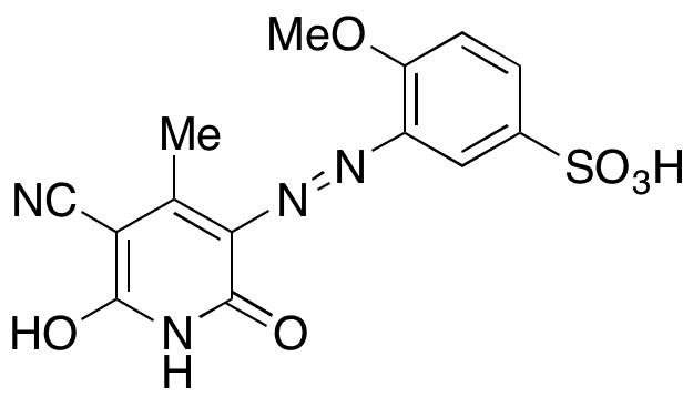 3-[2-(5-Cyano-1,2-dihydro-6-hydroxy-4-methyl-2-oxo-3-pyridinyl)diazenyl]-4-methoxybenzenesulfonic Acid - Chemical structure and product image