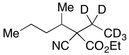 2-Cyano-2-ethyl-3-methylhexanoic Acid Ethyl Ester-d5 - Chemical structure and product image