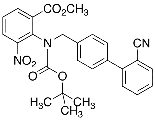 2-[[(2-Cyano[1,1-biphenyl]-4-yl)methyl][(1,1-dimethylethoxy)carbonyl]amino]-3-nitrobenzoic Acid Methyl Ester - Chemical structure and product image