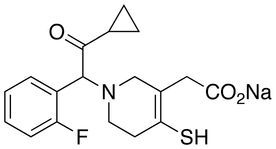 1-[2-Cyclopropyl-1-(2-fluorophenyl)-2-oxoethyl]-1,2,5,6-tetrahydro-4-mercapto-3-pyridineacetic Acid Sodium Salt - Chemical structure and product image