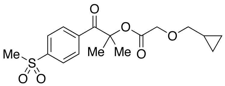 2-(Cyclopropylmethoxy)-acetic Acid 1,1-Dimethyl-2-[4-(methylsulfonyl)phenyl]-2-oxoethyl Ester - Chemical structure and product image