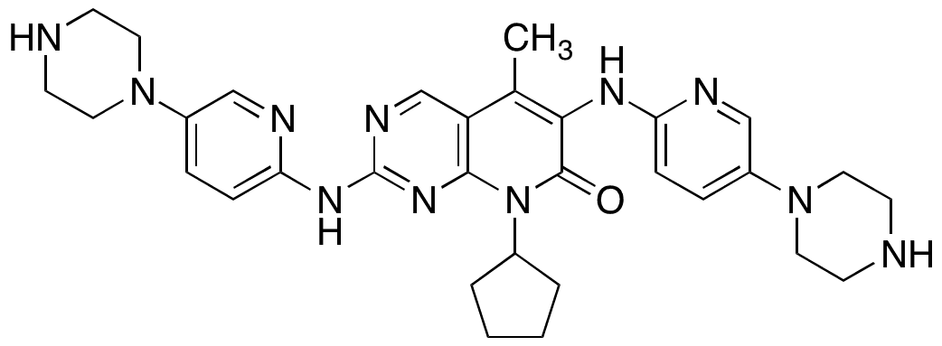 8-Cyclopentyl-5-methyl-2,6-bis((5-(piperazin-1-yl)pyridin-2-yl)amino)pyrido[2,3-d]pyrimidin-7(8H)-one - Chemical structure and product image