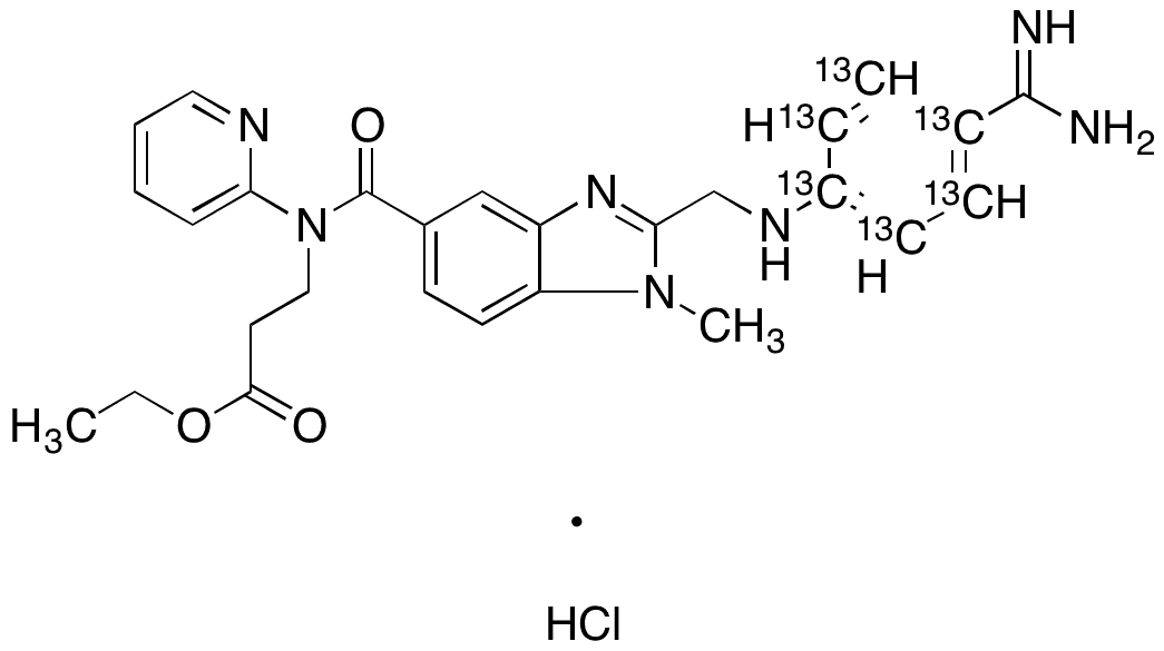 Dabigatran-13C6 Ethyl Ester Hydrochloride Salt - Chemical structure and product image