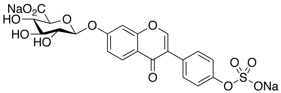 Daidzein 7-beta-D-Glucuronide 4â€™-Sulfate Disodium Salt - Chemical structure and product image