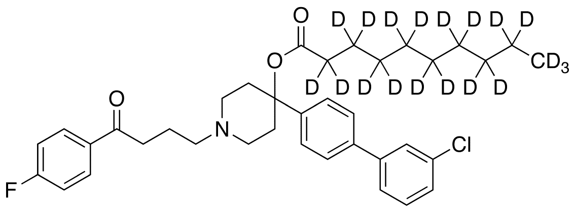 4-Dechloro-4-(3-chlorophenyl) Haloperidol Decanoate-d19 - Chemical structure and product image