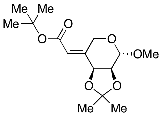 (4E)-4-Deoxy-4-[2-(1,1-dimethylethoxy)-2-oxoethylidene]-2,3-O-(1-methylethylidene)-Î²-L-erythropentopyranoside Methyl Ether - Chemical structure and product image