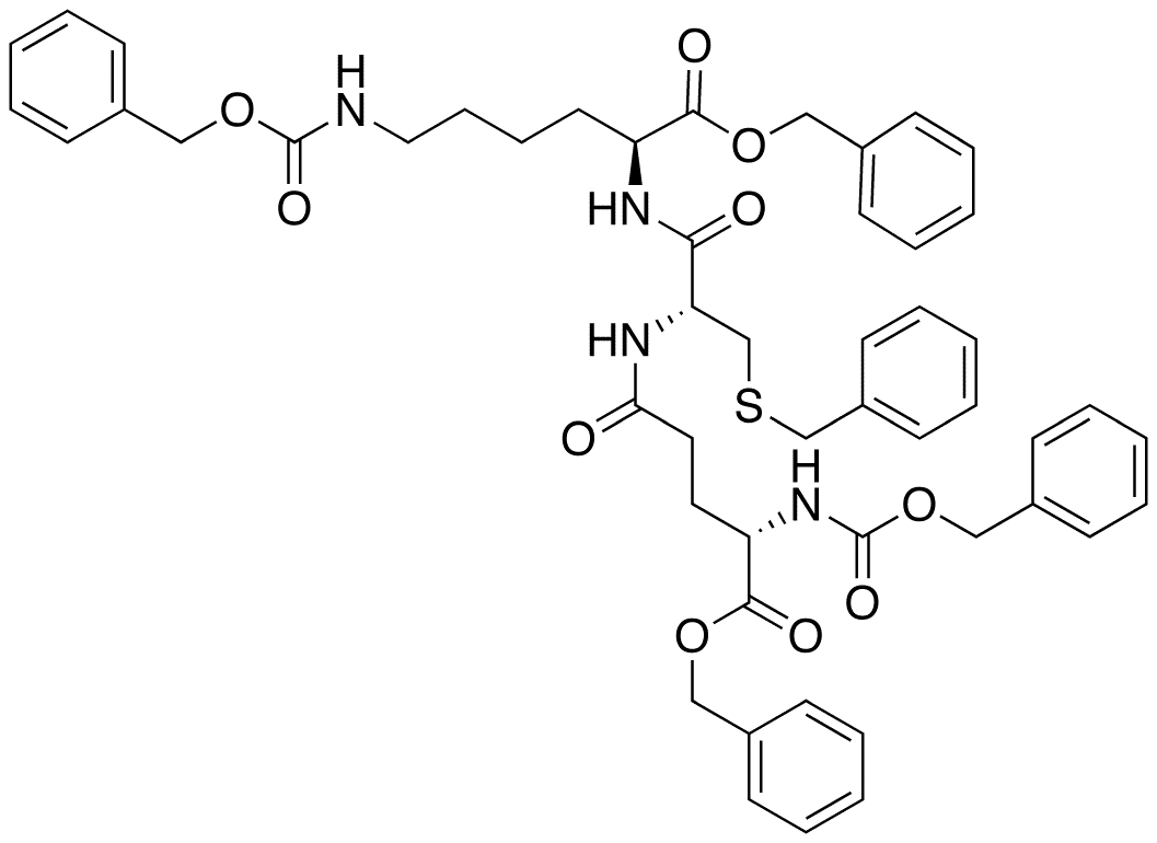 N,N-Dibenzyloxycarbonyl-S,O,O-tri-benzyl-L-γ-glutamyl-L-cysteinyl-L-lysine - Chemical structure and product image
