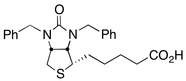 cis-(-)-1,3-Dibenzylhexahydro-2-oxo-1H-thieno[3,4-d]imidazole-4-valeric Acid - Chemical structure and product image
