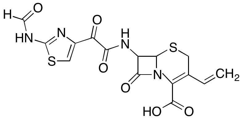 (6R-trans)-3-Ethenyl-7-[[[2-(formylamino)-4-thiazolyl]oxoacetyl]amino]-8-oxo-5-Thia-1-azabicyclo[4.2.0]oct-2-ene-2-carboxylic Acid - Chemical structure and product image