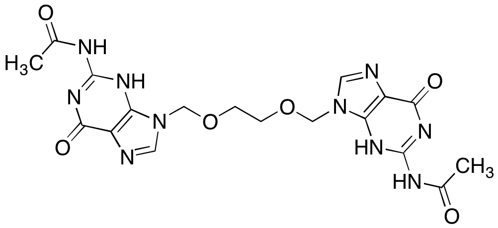 N,N-[1,2-Ethanediylbis[oxymethylene(1,6-dihydro-6-oxo-9H-purine-9,2-diyl)]]bisacetamide - Chemical structure and product image
