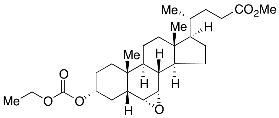 (3 alpha,5 beta,6 alpha,7 alpha)-6,7-Epoxy-3-[(ethoxycarbonyl)oxy]cholan-24-oic Acid Methyl Ester - Chemical structure and product image