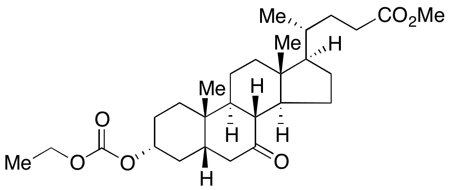 (3 alpha,5 beta)-3-[(Ethoxycarbonyl)oxy]-7-oxo-cholan-24-oic Acid Methyl Ester - Chemical structure and product image