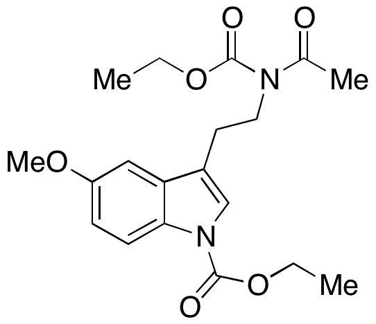 3-(2-(N-(Ethoxycarbonyl)acetamido)ethyl)-5-methoxy-1H-indole-1-carboxylic Acid Ethyl Ester - Chemical structure and product image