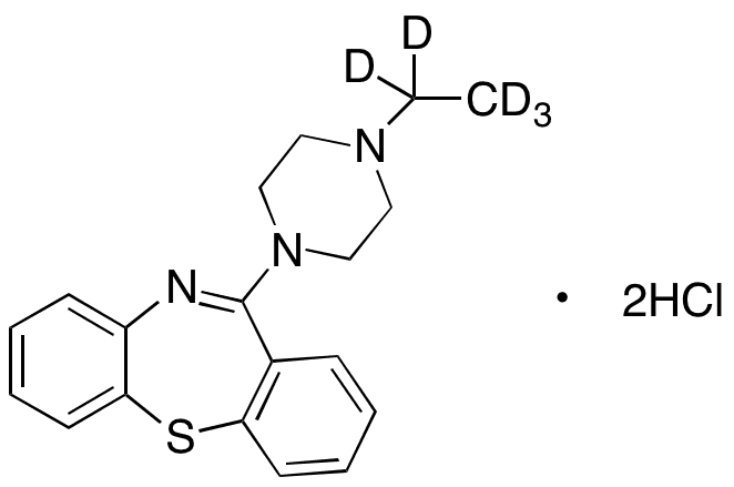 11-(4-Ethyl-1-piperazinyl)-dibenzo[b,f][1,4]thiazepine-D5 Dihydrochloride - Chemical structure and product image