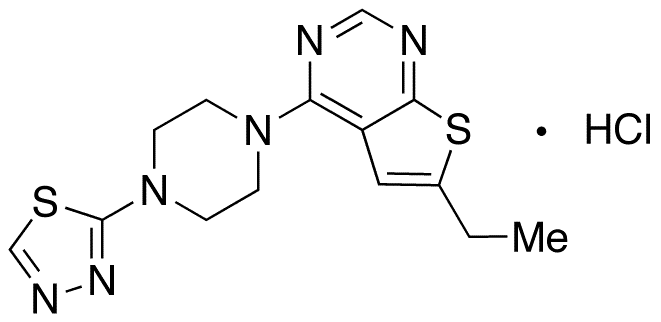 6-Ethyl-4-[4-(1,3,4-thiadiazol-2-yl)-1-piperazinyl]thieno[2,3-d]pyrimidine Hydrochloride - Chemical structure and product image