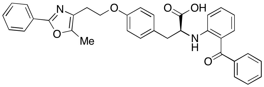 N-(2-Benzoylphenyl)-O-[2-(5-methyl-2-phenyl-4-oxazolyl)ethyl]-L-tyrosine - Chemical structure and product image