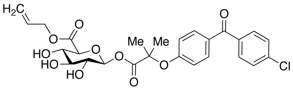 Fenofibric Acid Acyl-beta-D-glucuronide Allyl Ester - Chemical structure and product image