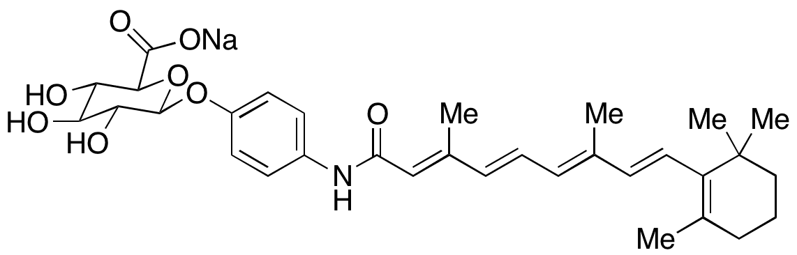 Fenretinide Glucuronide Monosodium Salt - Chemical structure and product image