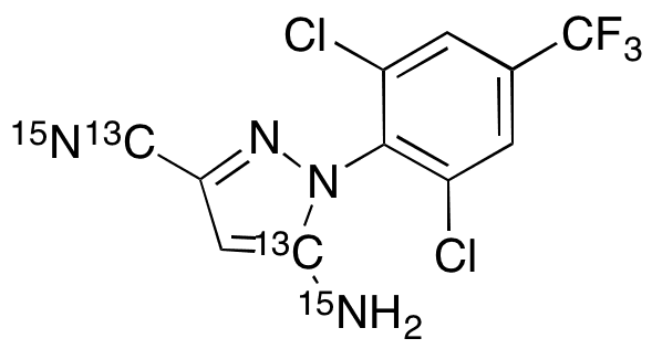 Fipronil Detrifluoromethylsulfinyl-13C2 15N2 - Chemical structure and product image